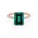 MACY - Chatham® Green Emerald 18k Rose Gold Petite Pavé Shoulder Set Ring