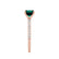 MACY - Chatham® Green Emerald 18k Rose Gold Petite Pavé Shoulder Set Ring