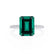 MACY - Chatham® Green Emerald 950 Platinum Petite Pavé Shoulder Set Ring
