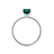 MACY - Chatham® Green Emerald 18k White Gold Petite Pavé Shoulder Set Ring