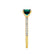 MACY - Chatham® Green Emerald 18k Yellow Gold Petite Pavé Shoulder Set Ring