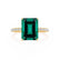 MACY - Chatham® Green Emerald 18k Yellow Gold Petite Pavé Shoulder Set Ring