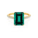 MACY - Chatham® Green Emerald 18k Yellow Gold Petite Pavé Shoulder Set Ring