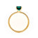 MACY - Chatham® Green Emerald 18k Yellow Gold Petite Pavé Shoulder Set Ring