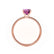 MACY - Emerald Pink Sapphire 18k Rose Gold Petite Pavé Shoulder Set Ring