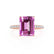 MACY - Emerald Pink Sapphire 18k Rose Gold Petite Pavé Shoulder Set Ring