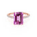 MACY - Emerald Pink Sapphire 18k Rose Gold Petite Pavé Shoulder Set Ring