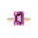 MACY - Emerald Pink Sapphire 18k Yellow Gold Petite Pavé Shoulder Set Ring