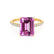 MACY - Emerald Pink Sapphire 18k Yellow Gold Petite Pavé Shoulder Set Ring