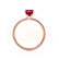 MACY - Emerald Ruby 18k Rose Gold Petite Pavé Shoulder Set Ring