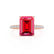 MACY - Emerald Ruby 18k Rose Gold Petite Pavé Shoulder Set Ring