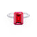 MACY - Emerald Ruby 950 Platinum Petite Pavé Shoulder Set Ring