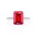 MACY - Emerald Ruby 950 Platinum Petite Pavé Shoulder Set Ring