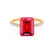 MACY - Emerald Ruby 18k Yellow Gold Petite Pavé Shoulder Set Ring