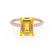 MACY - Emerald Yellow Sapphire 18k Rose Gold Petite Pavé Shoulder Set Ring