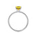 MACY - Emerald Yellow Sapphire 18k White Gold Petite Pavé Shoulder Set Ring