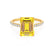 MACY - Emerald Yellow Sapphire 18k Yellow Gold Petite Pavé Shoulder Set Ring