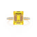 MACY - Emerald Yellow Sapphire 18k Yellow Gold Petite Pavé Shoulder Set Ring