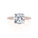 MACY - Cushion Natural Diamond 18k Rose Gold Petite Shoulder Set Engagement Ring Lily Arkwright