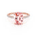 MACY - Elongated Cushion Champagne True Sapphire 18k Rose Gold Petite Pavé Shoulder Set Ring
