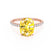MACY - Elongated Cushion Yellow Sapphire 18k Rose Gold Petite Pavé Shoulder Set Ring