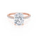 MACY - Elongated Cushion Natural Diamond 18k Rose Gold Petite Shoulder Set Engagement Ring Lily Arkwright