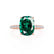 MACY - Chatham® Elongated Cushion Emerald 18k Rose Gold Petite Pavé Shoulder Set Ring