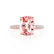 MACY - Elongated Cushion Champagne True Sapphire 18k Rose Gold Petite Pavé Shoulder Set Ring