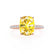 MACY - Elongated Cushion Yellow Sapphire 18k Rose Gold Petite Pavé Shoulder Set Ring