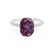 MACY - Elongated Cushion Alexandrite 18k White Gold Petite Pavé Shoulder Set Ring