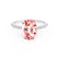 MACY - Elongated Cushion Champagne True Sapphire 18k White Gold Petite Pavé Shoulder Set Ring