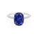 MACY - Elongated Cushion Blue Sapphire 950 Platinum Petite Pavé Shoulder Set Ring