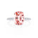 MACY - Elongated Cushion Champagne True Sapphire 18k White Gold Petite Pavé Shoulder Set Ring