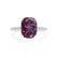 MACY - Elongated Cushion Alexandrite 18k White Gold Petite Pavé Shoulder Set Ring