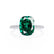 MACY - Chatham® Elongated Cushion Emerald 950 Platinum Petite Pavé Shoulder Set Ring