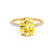 MACY - Elongated Cushion Yellow Sapphire 18k Yellow Gold Petite Pavé Shoulder Set Ring