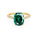MACY - Chatham® Elongated Cushion Emerald 18k Yellow Gold Petite Pavé Shoulder Set Ring