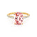 MACY - Elongated Cushion Champagne True Sapphire 18k Yellow Gold Petite Pavé Shoulder Set Ring