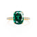 MACY - Chatham® Elongated Cushion Emerald 18k Yellow Gold Petite Pavé Shoulder Set Ring