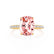 MACY - Elongated Cushion Champagne True Sapphire 18k Yellow Gold Petite Pavé Shoulder Set Ring