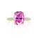 MACY - Elongated Cushion Pink Sapphire 18k Yellow Gold Petite Pavé Shoulder Set Ring