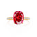 MACY - Elongated Cushion Ruby 18k Yellow Gold Petite Pavé Shoulder Set Ring