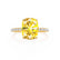 MACY - Elongated Cushion Yellow Sapphire 18k Yellow Gold Petite Pavé Shoulder Set Ring