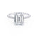 MACY - Emerald Natural Diamond 18k White Gold Micro Pavé Ring Engagement Ring Lily Arkwright