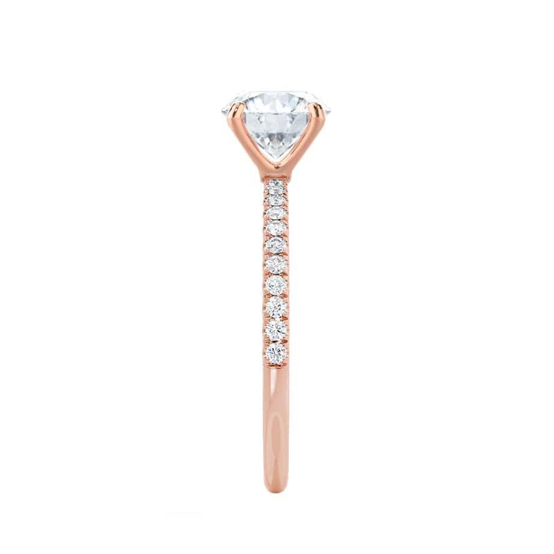 MACY - Emerald Natural Diamond 18k Rose Gold Micro Pavé Ring Engagement Ring Lily Arkwright