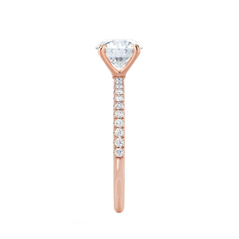 MACY - Asscher Lab Diamond 18k Rose Gold Petite Solitaire