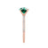 MACY - Chatham® Elongated Cushion Emerald 18k Rose Gold Petite Pavé Shoulder Set Ring
