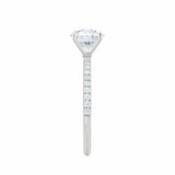 MACY - Elongated Cushion Natural Diamond Platinum Petite Shoulder Set Engagement Ring Lily Arkwright