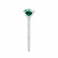 MACY - Chatham® Elongated Cushion Emerald 950 Platinum Petite Pavé Shoulder Set Ring