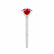 MACY - Elongated Cushion Ruby 18k White Gold Petite Pavé Shoulder Set Ring